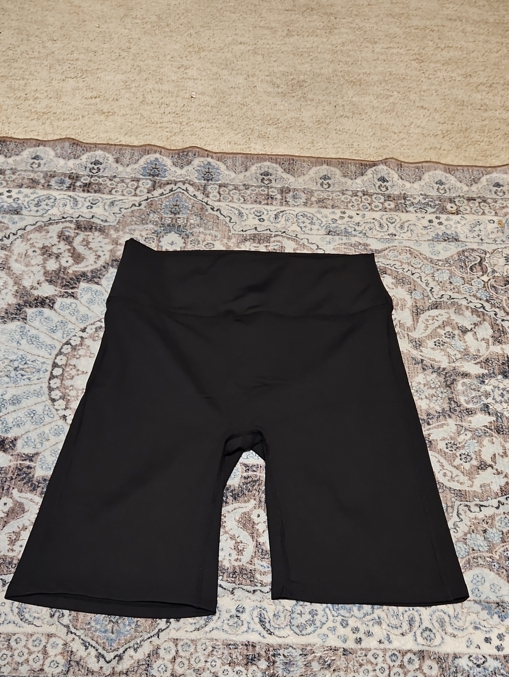 Zenana Outfitters Solid Black High-Waist Bike Shorts